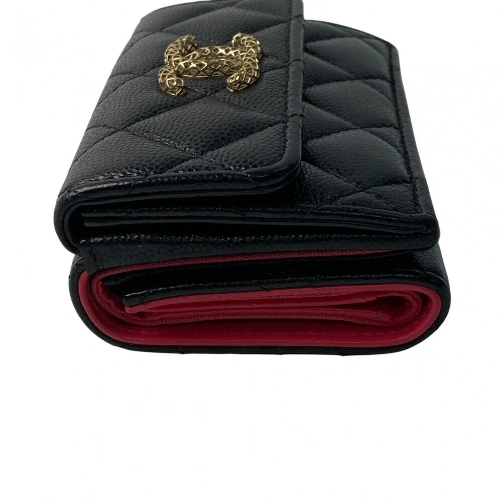 CHANEL Authentic Black Caviar Leather Logo Wallet - Picture 3 of 16
